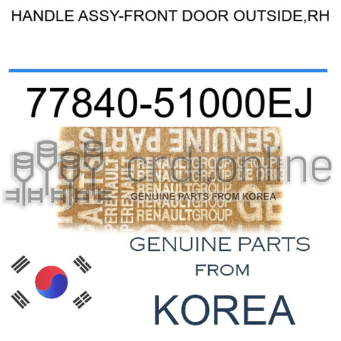 HANDLE ASSY-FRONT DOOR OUTSIDE,RH [ORIGINAL] 77840-51000EJ 7784051000EJ 77840 51000EJ
