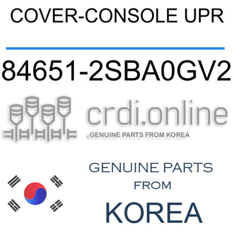 COVER-CONSOLE UPR [ORIGINAL] 84651-2SBA0GV2 846512SBA0GV2 84651 2SBA0GV2