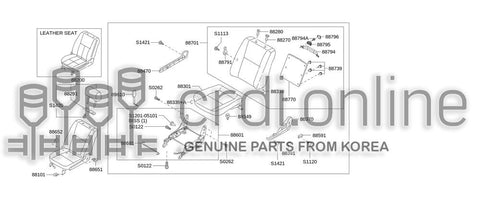 BELT ASSY-BUCKLEFRONT RH 89620-51700GC 8962051700GC 89620 51700GC