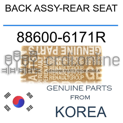 BACK ASSY-REAR SEAT [ORIGINAL] 88600-6171R 886006171R 88600 6171R