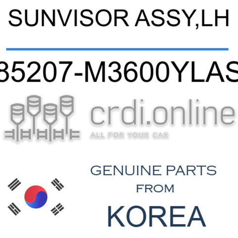 SUNVISOR ASSY,LH [ORIGINAL] 85207-M3600YLAS 85207M3600YLAS 85207 M3600YLAS