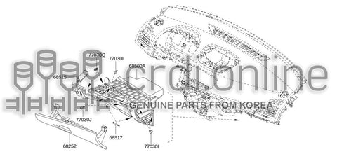 DAMPER ASSY-GLOVE BOX 68515-6661R 685156661R 68515 6661R