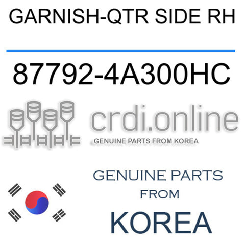 GARNISH-QTR SIDE RH [ORIGINAL] 87792-4A300HC 877924A300HC 87792 4A300HC
