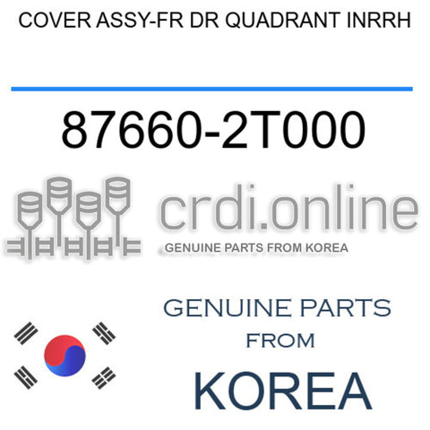 COVER ASSY-FR DR QUADRANT INRRH [ORIGINAL] 87660-2T000 876602T000 87660 2T000