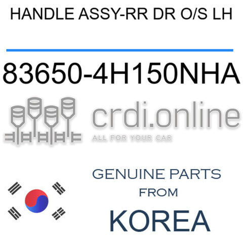 HANDLE ASSY-RR DR O/S LH [ORIGINAL] 83650-4H150NHA 836504H150NHA 83650 4H150NHA