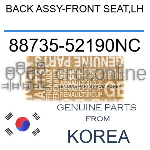 BACK ASSY-FRONT SEAT,LH [ORIGINAL] 88735-52190NC 8873552190NC 88735 52190NC