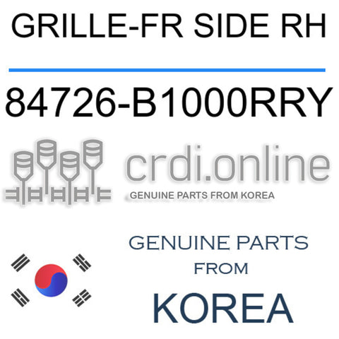 GRILLE-FR SIDE RH [ORIGINAL] 84726-B1000RRY 84726B1000RRY 84726 B1000RRY