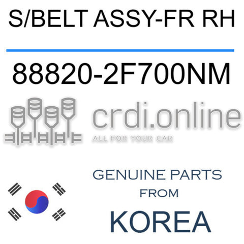 S/BELT ASSY-FR RH [ORIGINAL] 88820-2F700NM 888202F700NM 88820 2F700NM