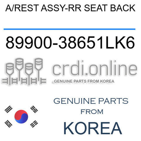 A/REST ASSY-RR SEAT BACK [ORIGINAL] 89900-38651LK6 8990038651LK6 89900 38651LK6