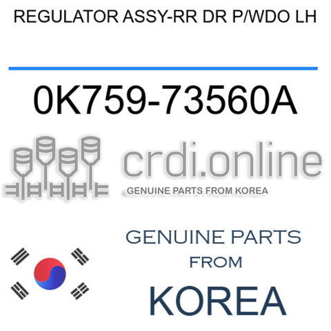 REGULATOR ASSY-RR DR P/WDO LH 0K759-73560A 0K75973560A 0K759 73560A