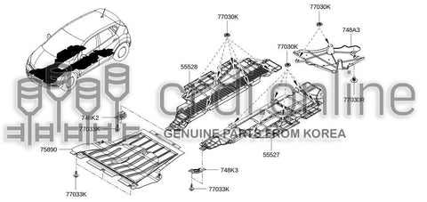 UNDER FLOOR-SIDELH 74815-3222R 748153222R 74815 3222R