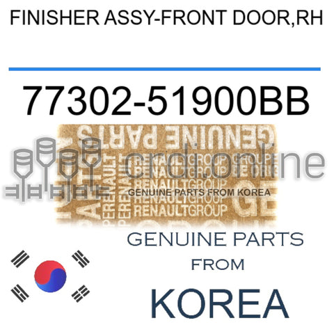 FINISHER ASSY-FRONT DOOR,RH [ORIGINAL] 77302-51900BB 7730251900BB 77302 51900BB