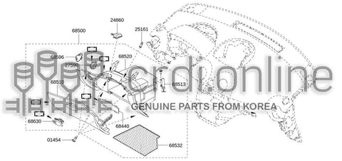 BOX ASSY-GLOVE 68500-JY47B 68500JY47B 68500 JY47B