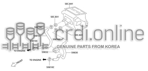 HOSE-FRONT HEATEROUTLET 59830-31000 5983031000 59830 31000