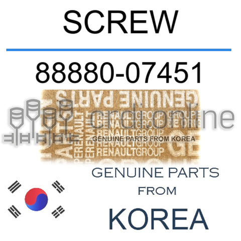 SCREW [ORIGINAL] 88880-07451 8888007451 88880 07451