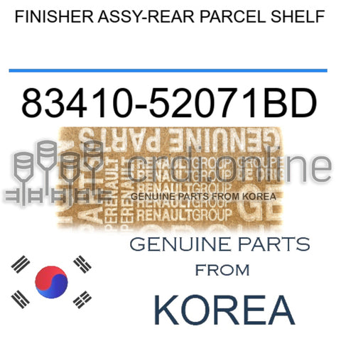 FINISHER ASSY-REAR PARCEL SHELF [ORIGINAL] 83410-52071BD 8341052071BD 83410 52071BD