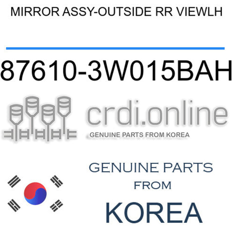 MIRROR ASSY-OUTSIDE RR VIEWLH [ORIGINAL] 87610-3W015BAH 876103W015BAH 87610 3W015BAH