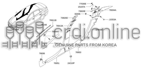 SEAL-REAR DOORLOWER RH 76953-1199R 769531199R 76953 1199R
