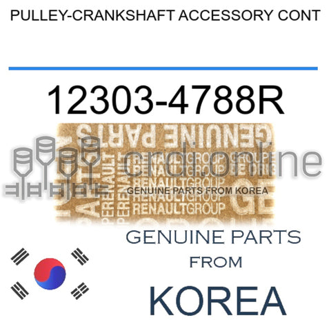 PULLEY-CRANKSHAFT ACCESSORY CONT [ORIGINAL] 12303-4788R 123034788R 12303 4788R