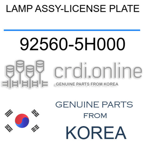 LAMP ASSY-LICENSE PLATE 92560-5H000 925605H000 92560 5H000