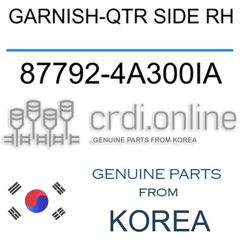 GARNISH-QTR SIDE RH [ORIGINAL] 87792-4A300IA 877924A300IA 87792 4A300IA