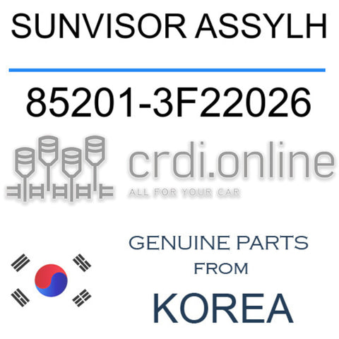 SUNVISOR ASSYLH 85201-3F22026 852013F22026 85201 3F22026