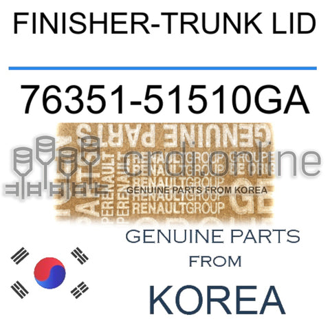 FINISHER-TRUNK LID [ORIGINAL] 76351-51510GA 7635151510GA 76351 51510GA