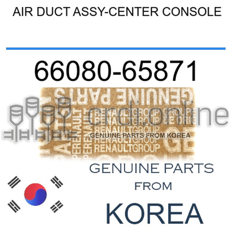 AIR DUCT ASSY-CENTER CONSOLE [ORIGINAL] 66080-65871 6608065871 66080 65871
