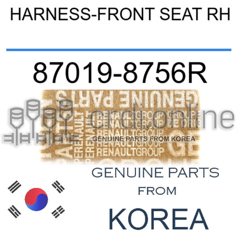 HARNESS-FRONT SEAT RH [ORIGINAL] 87019-8756R 870198756R 87019 8756R