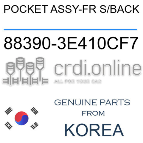 POCKET ASSY-FR S/BACK [ORIGINAL] 88390-3E410CF7 883903E410CF7 88390 3E410CF7