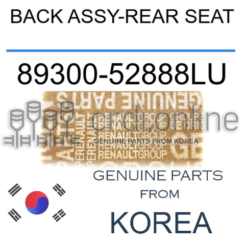 BACK ASSY-REAR SEAT [ORIGINAL] 89300-52888LU 8930052888LU 89300 52888LU
