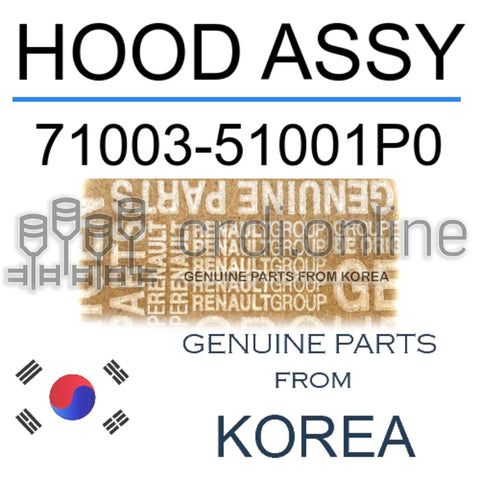 HOOD ASSY [ORIGINAL] 71003-51001P0 7100351001P0 71003 51001P0