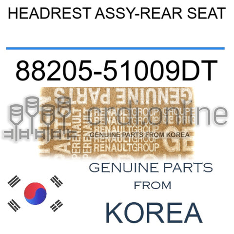 HEADREST ASSY-REAR SEAT [ORIGINAL] 88205-51009DT 8820551009DT 88205 51009DT