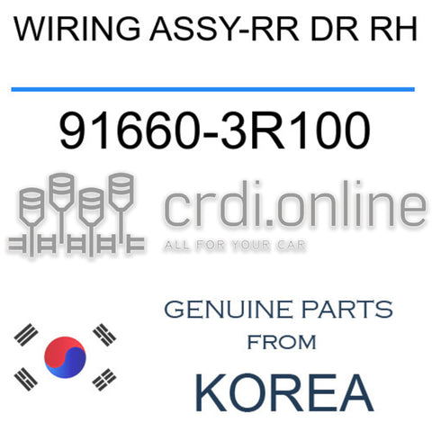 WIRING ASSY-RR DR RH 91660-3R100 916603R100 91660 3R100