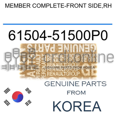 MEMBER COMPLETE-FRONT SIDE,RH [ORIGINAL] 61504-51500P0 6150451500P0 61504 51500P0