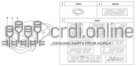 EMBLEM-REAR CENTER 86602-31000 8660231000 86602 31000