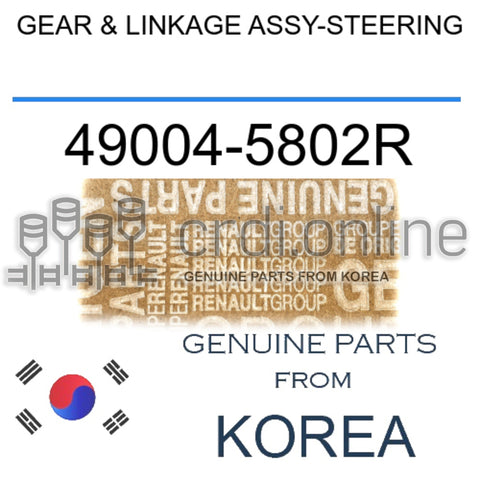 GEAR & LINKAGE ASSY-STEERING [ORIGINAL] 49004-5802R 490045802R 49004 5802R