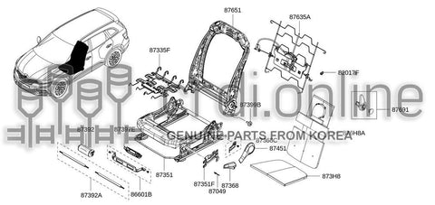 SPRING ASSY-FRONT SEAT BACK 87335-3030R 873353030R 87335 3030R