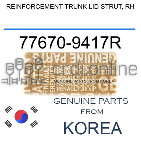 REINFORCEMENT-TRUNK LID STRUT, RH [ORIGINAL] 77670-9417R 776709417R 77670 9417R