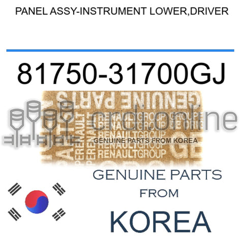 PANEL ASSY-INSTRUMENT LOWER,DRIVER [ORIGINAL] 81750-31700GJ 8175031700GJ 81750 31700GJ