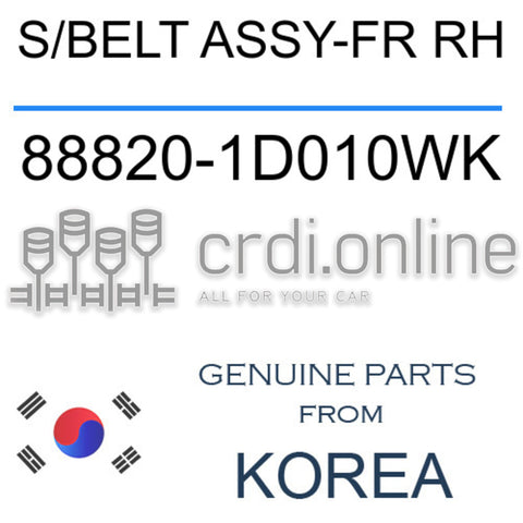 S/BELT ASSY-FR RH [ORIGINAL] 88820-1D010WK 888201D010WK 88820 1D010WK