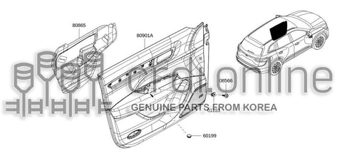 FINISHER ASSY-FRONT DOORLH 80901-3643R 809013643R 80901 3643R