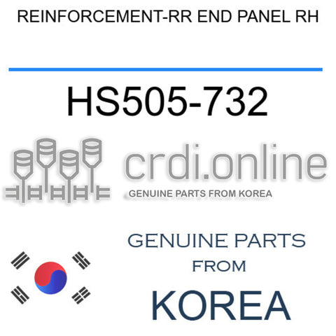 REINFORCEMENT-RR END PANEL RH HS505-732 HS505732 HS505 732