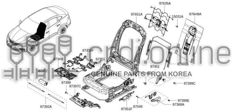 MOTOR-FRONT SEAT CUSHION TRACK 87392-0846R 873920846R 87392 0846R