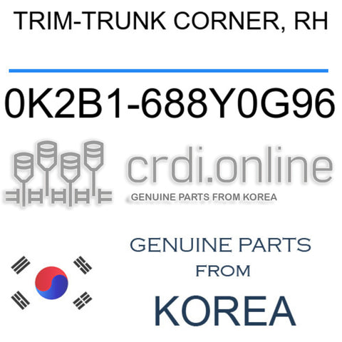 TRIM-TRUNK CORNER, RH 0K2B1-688Y0G96 0K2B1688Y0G96 0K2B1 688Y0G96