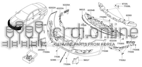 DEFLECTOR-FRONT BUMPERLH 96017-4742R 960174742R 96017 4742R