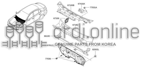 TIE ROD-REINFORCEMENT UNDER WINDSHIELD LH 67416-0001R 674160001R 67416 0001R