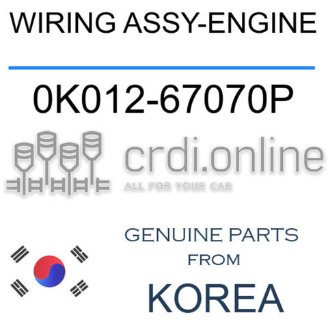 WIRING ASSY-ENGINE 0K012-67070P 0K01267070P 0K012 67070P