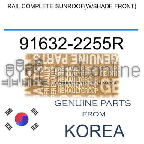 RAIL COMPLETE-SUNROOF(W/SHADE FRONT) [ORIGINAL] 91632-2255R 916322255R 91632 2255R