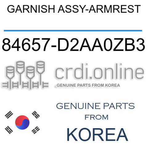 GARNISH ASSY-ARMREST [ORIGINAL] 84657-D2AA0ZB3 84657D2AA0ZB3 84657 D2AA0ZB3